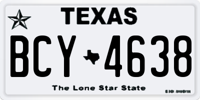 TX license plate BCY4638