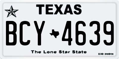 TX license plate BCY4639