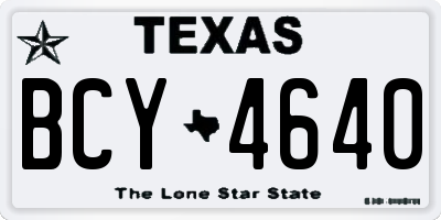 TX license plate BCY4640