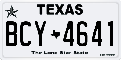 TX license plate BCY4641