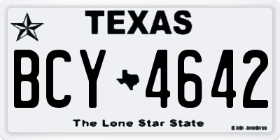TX license plate BCY4642