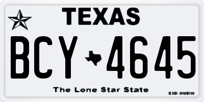 TX license plate BCY4645