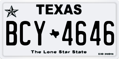 TX license plate BCY4646