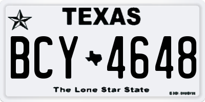 TX license plate BCY4648