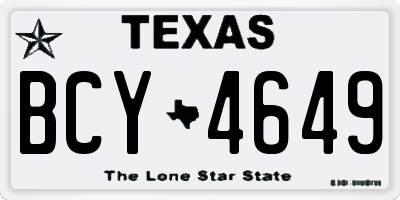 TX license plate BCY4649