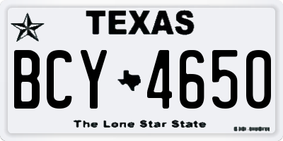 TX license plate BCY4650