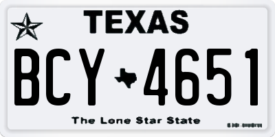 TX license plate BCY4651
