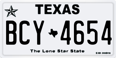 TX license plate BCY4654
