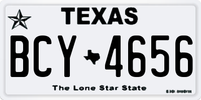 TX license plate BCY4656