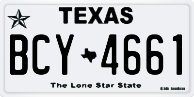 TX license plate BCY4661