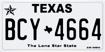 TX license plate BCY4664