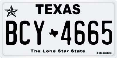 TX license plate BCY4665