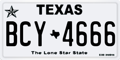 TX license plate BCY4666