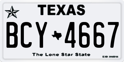 TX license plate BCY4667