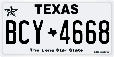 TX license plate BCY4668