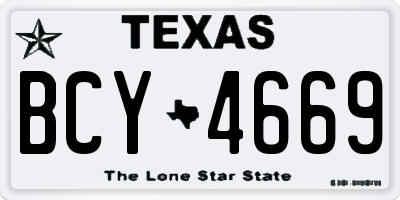 TX license plate BCY4669