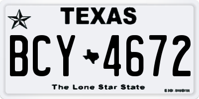 TX license plate BCY4672