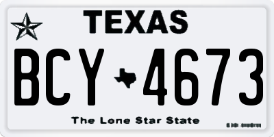 TX license plate BCY4673