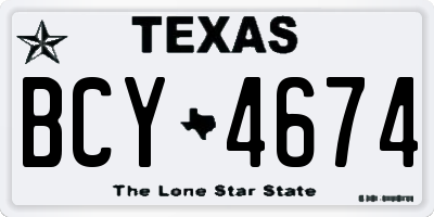 TX license plate BCY4674