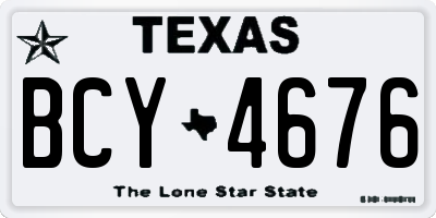 TX license plate BCY4676