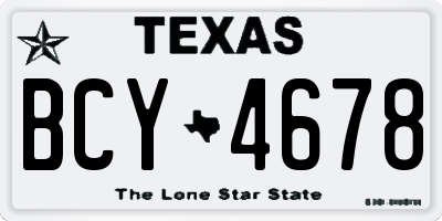 TX license plate BCY4678