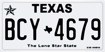 TX license plate BCY4679