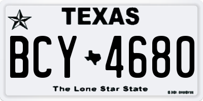 TX license plate BCY4680