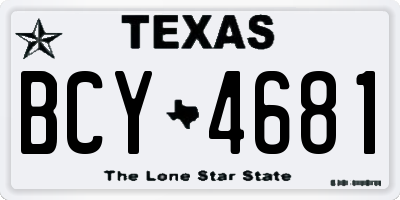 TX license plate BCY4681