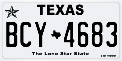 TX license plate BCY4683