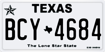 TX license plate BCY4684