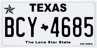 TX license plate BCY4685