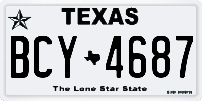 TX license plate BCY4687