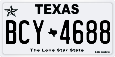 TX license plate BCY4688