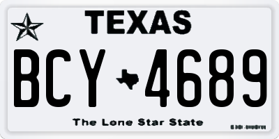 TX license plate BCY4689