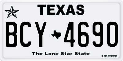 TX license plate BCY4690
