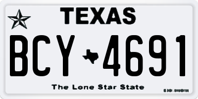 TX license plate BCY4691