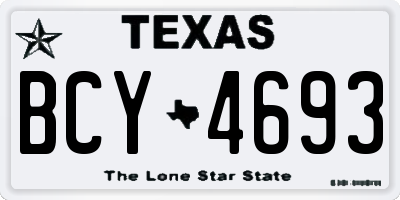 TX license plate BCY4693