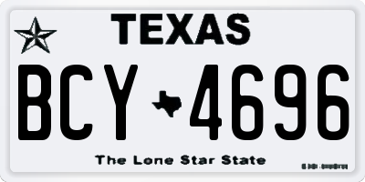 TX license plate BCY4696