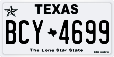TX license plate BCY4699