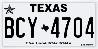 TX license plate BCY4704
