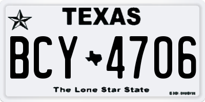 TX license plate BCY4706