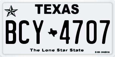 TX license plate BCY4707