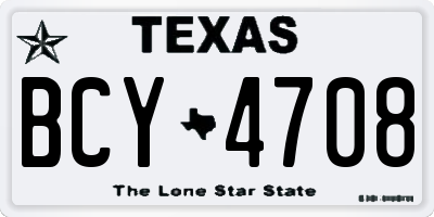 TX license plate BCY4708