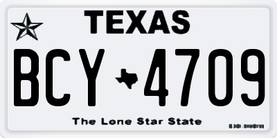 TX license plate BCY4709
