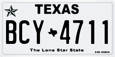 TX license plate BCY4711