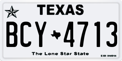 TX license plate BCY4713
