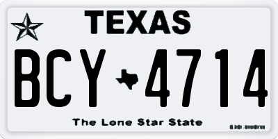 TX license plate BCY4714