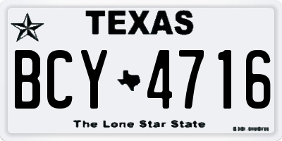 TX license plate BCY4716
