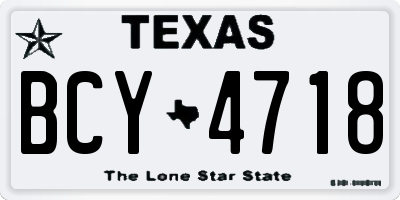 TX license plate BCY4718