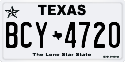 TX license plate BCY4720